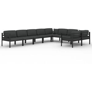 VidaXL Gartenmöbel-Set - Anthrazit - 9 Teile VidaXL Gartenmöbel-Set - Anthrazit - 9 Teile