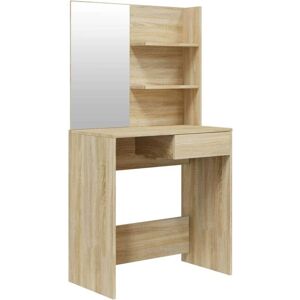 vidaXL Sonoma oak Dressing Table with Mirror - Dressing Table vidaXL Sonoma oak Dressing Table with Mirror - Dressing Table