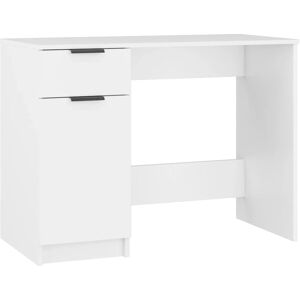 vidaXL White Engineered Wood Desk - Computer Table for Home Office vidaXL White Engineered Wood Desk - Computer Table for Home Office