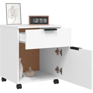 vidaXL Mobile File Cabinet with Wheels - File Cabinet - White vidaXL Mobile File Cabinet with Wheels - File Cabinet - White