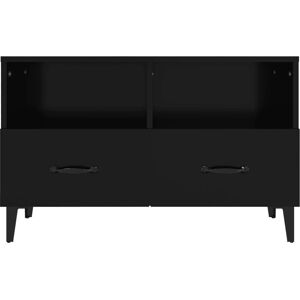 vidaXL 812592 Black TV Cabinet Engineered Wood Media Center - TV cabinet vidaXL 812592 Black TV Cabinet Engineered Wood Media Center - TV cabinet