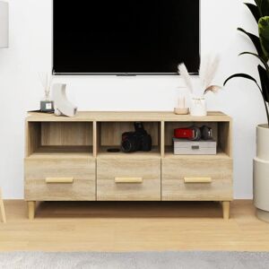 vidaXL Sonoma Oak TV Cabinet - Engineered Wood Modern Storage vidaXL Sonoma Oak TV Cabinet - Engineered Wood Modern Storage