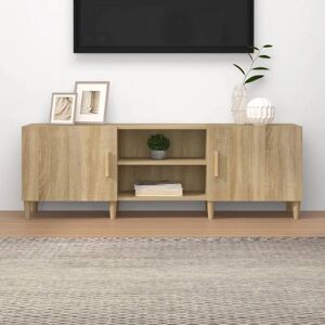 vidaXL TV Cabinet Brown Oak Engineered Wood - TV Cabinet vidaXL TV Cabinet Brown Oak Engineered Wood - TV Cabinet