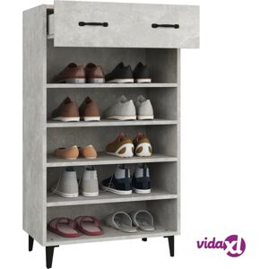 vidaXL Concrete Grey Shoe Cabinet 60x35x105 cm Engineered Wood - Shoe Storage vidaXL Concrete Grey Shoe Cabinet 60x35x105 cm Engineered Wood - Shoe Storage