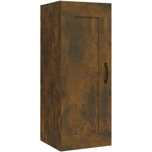 vidaXL Smoked Oak Wall Storage Cabinet - Wall-Mounted Wooden Storage - 35x34x90 cm vidaXL Smoked Oak Wall Storage Cabinet - Wall-Mounted Wooden Storage - 35x34x90 cm