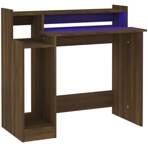 vidaXL Brun Eik LED-Desk - Computer- og Studiebord vidaXL Brun Eik LED-Desk - Computer- og Studiebord