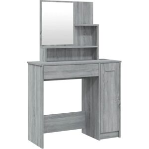 Ensemble Coiffeuse vidaXL Sonoma Gris - Avec Miroir - Publicité Ensemble Coiffeuse vidaXL Sonoma Gris - Avec Miroir - Publicité