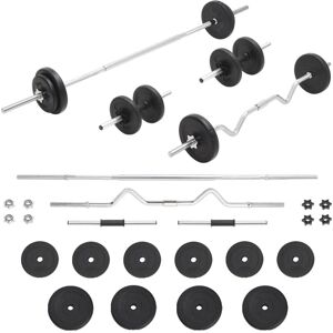 vidaXL Barbell and Dumbbell Set - 30 kg - Versatile Workout Options vidaXL Barbell and Dumbbell Set - 30 kg - Versatile Workout Options