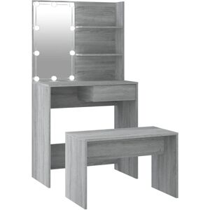 vidaXL Nova Ensemble Coiffeuse LED Gris Sonoma vidaXL Nova Ensemble Coiffeuse LED Gris Sonoma