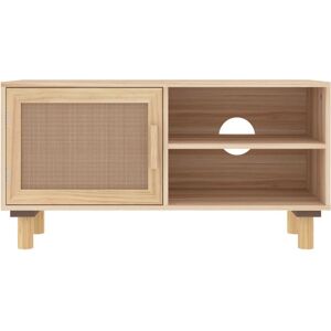 vidaXL TV Cabinet - Natural Rattan - 80x30x40 cm - TV Cabinet vidaXL TV Cabinet - Natural Rattan - 80x30x40 cm - TV Cabinet