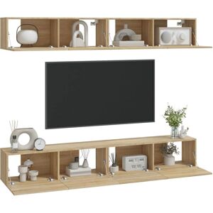 vidaXL 3114192 Sonoma Oak Wall TV Cabinet Set - TV Cabinet vidaXL 3114192 Sonoma Oak Wall TV Cabinet Set - TV Cabinet