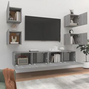 vidaXL 3114260 TV cabinet - Wall-Mounted Grey Sonoma Wooden Entertainment Center vidaXL 3114260 TV cabinet - Wall-Mounted Grey Sonoma Wooden Entertainment Center