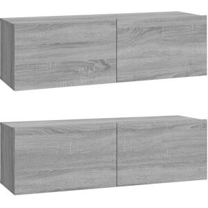 vidaXL Grey Sonoma Engineered Wood 3-Piece TV Cabinet Set - TV Unit vidaXL Grey Sonoma Engineered Wood 3-Piece TV Cabinet Set - TV Unit