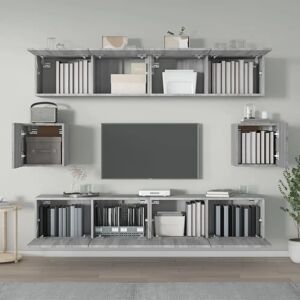 vidaXL 3114364 Grey Sonoma Wall-Mount TV Set - TV Cabinet vidaXL 3114364 Grey Sonoma Wall-Mount TV Set - TV Cabinet
