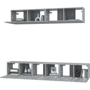 vidaXL 5-Piece Gray Sonoma Wall-Mounted TV Set vidaXL 5-Piece Gray Sonoma Wall-Mounted TV Set