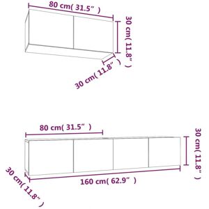 vidaXL 3114473 Concrete Grey TV Cabinet - TV Cabinet vidaXL 3114473 Concrete Grey TV Cabinet - TV Cabinet
