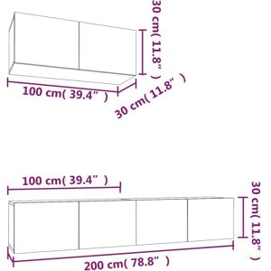vidaXL 3114481 Concrete Grey 3-Piece TV Cabinet Set vidaXL 3114481 Concrete Grey 3-Piece TV Cabinet Set