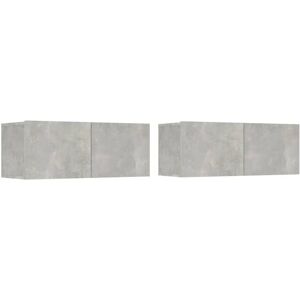 vidaXL 4 Piece TV Cabinet Set Concrete Grey Engineered Wood - TV cabinet vidaXL 4 Piece TV Cabinet Set Concrete Grey Engineered Wood - TV cabinet
