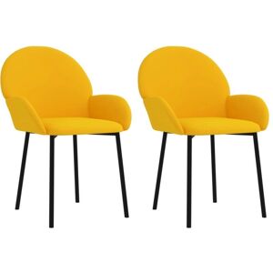 vidaXL Gule fløjl spisestole - 2 stk vidaXL Gule fløjl spisestole - 2 stk