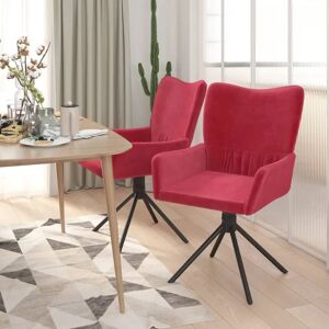 MAISONCHIC Rote Samt Drehbare Esstische - Esszimmerstühle MAISONCHIC Rote Samt Drehbare Esstische - Esszimmerstühle
