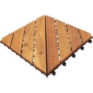 vidaXL Solid Wood Acacia Decking Tiles - Brown Garden Patio vidaXL Solid Wood Acacia Decking Tiles - Brown Garden Patio