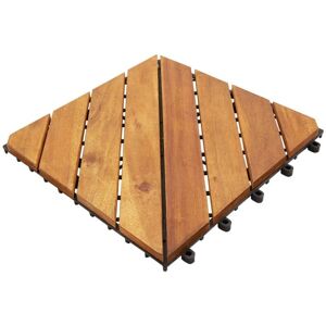 vidaXL 30x Solid Wood Acacia Decking Tiles Brown Garden Wooden Floor Tile - Decking Tiles vidaXL 30x Solid Wood Acacia Decking Tiles Brown Garden Wooden Floor Tile - Decking Tiles