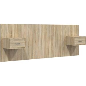 VIDAXL Sonoma Oak Bed Headboard with Cabinets - Bed Type VIDAXL Sonoma Oak Bed Headboard with Cabinets - Bed Type