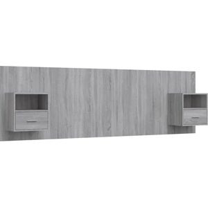 vidaXL Bed Headboard with Cabinets Grey Sonoma - Bed Type vidaXL Bed Headboard with Cabinets Grey Sonoma - Bed Type