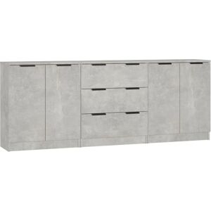 vidaXL 3-Piece Concrete Grey Engineered Wood Sideboards - Storage & Organizer vidaXL 3-Piece Concrete Grey Engineered Wood Sideboards - Storage & Organizer