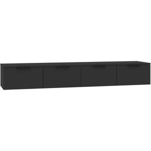 vidaXL Wall Cabinets Black Engineered Wood Wall Shelf - Wall Cabinets vidaXL Wall Cabinets Black Engineered Wood Wall Shelf - Wall Cabinets