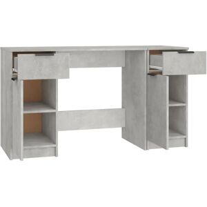 vidaXL 3115911 Modern Concrete Grey Desk with Side Cabinet - Desk vidaXL 3115911 Modern Concrete Grey Desk with Side Cabinet - Desk