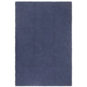 vidaXL Rug 160x230cm Navy Blue Cotton Floor Mat - Rug vidaXL Rug 160x230cm Navy Blue Cotton Floor Mat - Rug