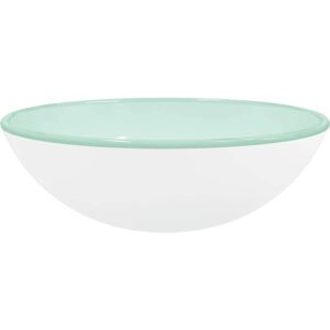 vidaXL White Tempered Glass Bathroom Sink Basin - Bathroom Sink vidaXL White Tempered Glass Bathroom Sink Basin - Bathroom Sink