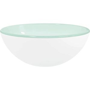 vidaXL White Tempered Glass Bathroom Sink - Basin vidaXL White Tempered Glass Bathroom Sink - Basin