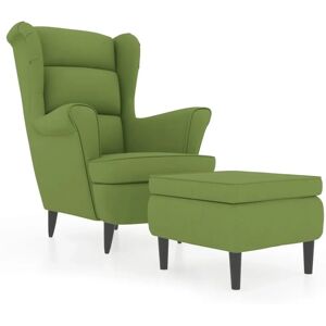 VIDAXL Fauteuil avec Ottoman - Velours - Vert - Publicité VIDAXL Fauteuil avec Ottoman - Velours - Vert - Publicité