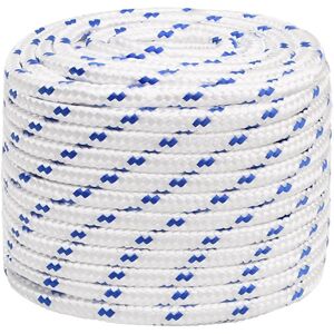 VidaXL White Blue Marine Rope 18mm 25m Boat Dock Line Polypropylene VidaXL White Blue Marine Rope 18mm 25m Boat Dock Line Polypropylene
