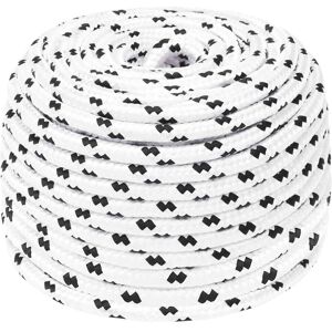 vidaXL Boat Rope Braided White 6 mmx25 m Polyester - Boat Rope vidaXL Boat Rope Braided White 6 mmx25 m Polyester - Boat Rope