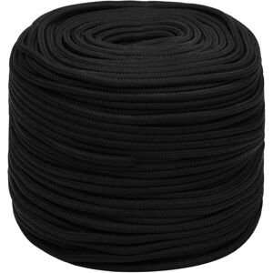 vidaXL Black Polyester Boat Rope - 10 mm, 100 m - Rope vidaXL Black Polyester Boat Rope - 10 mm, 100 m - Rope