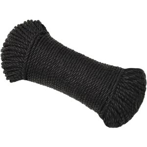 vidaXL Black Twisted Rope 8 mm 25 m - Rope vidaXL Black Twisted Rope 8 mm 25 m - Rope