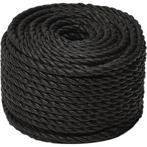vidaXL Black 16 mm/25 m Twisted Rope - Work Rope vidaXL Black 16 mm/25 m Twisted Rope - Work Rope
