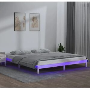 vidaXL Solid Wood LED Bed Frame Home Bedstead Platform Bed - Bed Frame vidaXL Solid Wood LED Bed Frame Home Bedstead Platform Bed - Bed Frame