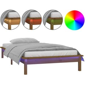 vidaXL 820644 Honey Brun LED Sengeramme - Sengeramme vidaXL 820644 Honey Brun LED Sengeramme - Sengeramme