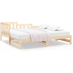 vidaXL Divano letto in legno di pino massello con estrazione - Sofa letto vidaXL Divano letto in legno di pino massello con estrazione - Sofa letto