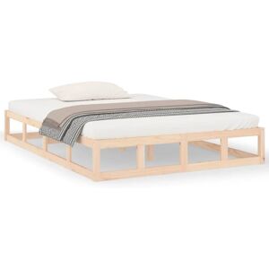 vidaXL Solid Wood Bed Frame - 140x200 cm - Rustic Natural Look vidaXL Solid Wood Bed Frame - 140x200 cm - Rustic Natural Look