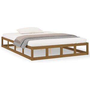 vidaXL Solid Wood Bed Frame - Honey Brown 120x190cm - Bed Base vidaXL Solid Wood Bed Frame - Honey Brown 120x190cm - Bed Base