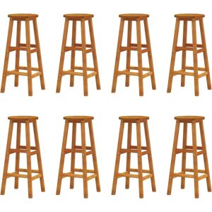 vidaXL 8x Solid Wood Acacia Bar Stools Kitchen Wooden Bistro Chair Pub Stool - Bar Stools vidaXL 8x Solid Wood Acacia Bar Stools Kitchen Wooden Bistro Chair Pub Stool - Bar Stools