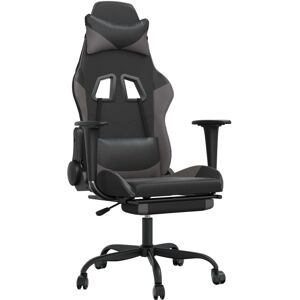 VidaXL Gaming-Stuhl - Massage & Verstellbar - Schwarz & Grau VidaXL Gaming-Stuhl - Massage & Verstellbar - Schwarz & Grau