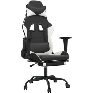 VidaXL Gaming-Stuhl - Verstellbar, Massage, Schwarz-Weiß VidaXL Gaming-Stuhl - Verstellbar, Massage, Schwarz-Weiß