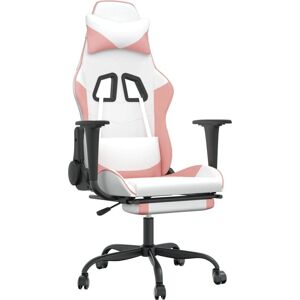 VidaXL 345420 Gaming-Stuhl - Kunstleder Weiß & Rosa - Videospielstuhl VidaXL 345420 Gaming-Stuhl - Kunstleder Weiß & Rosa - Videospielstuhl