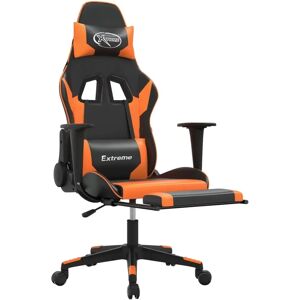 vidaXL Gaming-Stuhl mit Massage und Fußstütze - Schwarz-Orange - Gaming Chair vidaXL Gaming-Stuhl mit Massage und Fußstütze - Schwarz-Orange - Gaming Chair